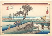Mie River at Yokkaichi, Utagawa Hiroshige  Japanese, Woodblock print; ink and color on paper, Japan