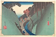 Utsu Hill at Okabe, Utagawa Hiroshige  Japanese, Woodblock print; ink and color on paper, Japan