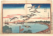Full Moon at Takanawa, Utagawa Hiroshige  Japanese, Woodblock print; ink and color on paper, Japan