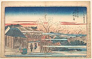 Morning Cherries at Yoshiwara, Utagawa Hiroshige Japanese, Woodblock print; ink and color on paper, Japan
