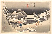 Evening Snow, Utagawa Hiroshige Japanese, Woodblock print; ink and color on paper, Japan