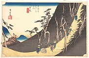 Station Twenty-six: Nissaka, Sayo no Nakayama, from the Fifty-three Stations of the Tokaido, Utagawa Hiroshige Japanese, Woodblock print; ink and color on paper, Japan