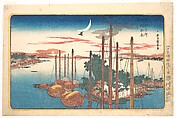 The Year's First Song of the Cuckoo at Tsukudajima, Utagawa Hiroshige  Japanese, Woodblock print; ink and color on paper, Japan