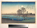 Autumn Moon on the Tama River, Utagawa Hiroshige Japanese, Woodblock print; ink and color on paper, Japan