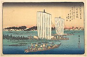 Boats Returning to Gyotoku, Utagawa Hiroshige  Japanese, Woodblock print; ink and color on paper, Japan