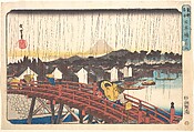 Sunshower at Nihonbashi, Utagawa Hiroshige  Japanese, Woodblock print; ink and color on paper, Japan