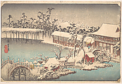Kameido Tenmangu Keidai no Yuki, Utagawa Hiroshige Japanese, Woodblock print; ink and color on paper, Japan