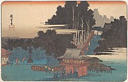 Pilgrims at the Fudo Shrine, Meguro, Utagawa Hiroshige Japanese, Woodblock print; ink and color on paper, Japan