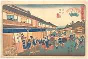 Tea house in Hakusen district, Utagawa Hiroshige  Japanese, Woodblock print; ink and color on paper, Japan