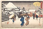 Kameido Uramon (Tama-ya), Utagawa Hiroshige Japanese, Woodblock print; ink and color on paper, Japan