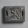Wrestler's Weight with Hercules and the Nemean Lion; Wrestling Scene (reverse), Schist, Pakistan (ancient region of Gandhara)