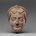 Head of a Female Figure, Terracotta, Pakistan or Afghanistan