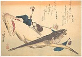 Kochi Fish with Eggplant, from the series Uozukushi (Every Variety of Fish), Utagawa Hiroshige  Japanese, Woodblock print; ink and color on paper, Japan