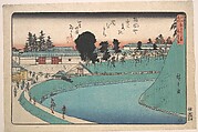 Soto Sakurada Benkei Bori, Utagawa Hiroshige Japanese, Woodblock print; ink and color on paper, Japan