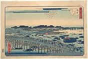 Ryogoku Kawarabiraki Hanami, Utagawa Hiroshige II Japanese, Woodblock print; ink and color on paper, Japan