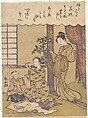 Domestic Scene, Yanagawa Shunsui  Japanese, Woodblock print; ink and color on paper, Japan