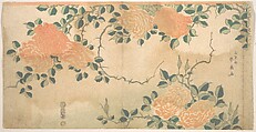 Roses, Kashosai Shunsen  Japanese, Woodblock print; ink and color on paper, Japan