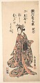 Segawa Kikunojō II as a Woman Standing, Torii Kiyohiro Japanese, Woodblock print; ink and color on paper, Japan