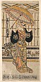 The Actor Ichimura Uzaemon VIII 1699–1762 as a Woman with Parasol, Torii Kiyomasu I  Japanese, Woodblock print; ink and color on paper, Japan