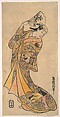 The Actor, Nakamura Shichisaburo II, 1703–1774 as a Woman with Fan, Torii Kiyomasu II Japanese, Woodblock print; ink and color on paper, Japan