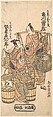 Kabuki Actors Ichikawa Raizō I and Bandō Hikosaburō II, Torii Kiyomitsu Japanese, Woodblock print; ink and color on paper, Japan