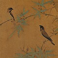 Finches and bamboo, Emperor Huizong (Chinese, 1082–1135; r. 1100–25), Handscroll; ink and color on silk, China