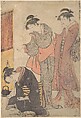 A Practical Joke, Torii Kiyonaga  Japanese, Woodblock print; ink and color on paper, Japan