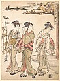 Ashinoyu Spring in Hakone, Torii Kiyonaga Japanese, Woodblock print; ink and color on paper, Japan