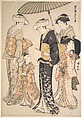 High-Ranking Samurai Girl with Four Attendants, from the series A Brocade of Eastern Manners (Fūzoku Azuma no nishiki), Torii Kiyonaga  Japanese, Woodblock print; ink and color on paper, Japan
