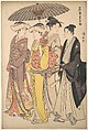 A Lady from a Samurai Household with Three Attendants, from the series A Brocade of Eastern Manners (Fūzoku Azuma no nishiki), Torii Kiyonaga Japanese, Woodblock print; ink and color on paper, Japan