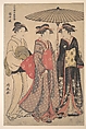 Dancers of Tachibana Street, Torii Kiyonaga Japanese, Woodblock print; ink and color on paper, Japan