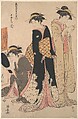 Three Geishas of Tachibana Street in Their Room, Torii Kiyonaga Japanese, Woodblock print; ink and color on paper, Japan