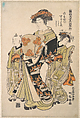 The Courtesan Sugatami of the Tsuruya Brothel, from the series “A Pat-tern Book of the Year’s First Designs, Fresh as Spring Herbs” (“Hinagata wakana no hatsu moyō”)
, Isoda Koryūsai  Japanese, Woodblock print; ink and color on paper, Japan