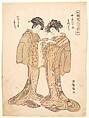 Two Beauties, Isoda Koryūsai  Japanese, Woodblock print; ink and color on paper, Japan