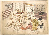 Bedroom Scene, Okumura Masanobu  Japanese, Woodblock print; ink and color on paper (hand colored), Japan