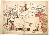 Bedroom Scene, Okumura Masanobu  Japanese, Woodblock print; ink and color on paper (hand colored), Japan