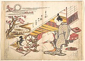 Bedroom Scene, Okumura Masanobu  Japanese, Woodblock print; ink and color on paper (hand colored), Japan