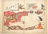 Bedroom Scene, Okumura Masanobu  Japanese, Woodblock print; ink and color on paper (hand colored), Japan