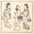 Leaf from a Book Entitled: Wakoku Hiaku-jo: One Hundred Japanese Women, Hishikawa Moronobu  Japanese, Monochrome woodblock print; ink on paper, Japan