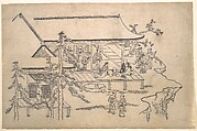 Flower-Viewing Scene, Hishikawa Moronobu  Japanese, Monochrome woodblock print (sumie); ink on paper, Japan