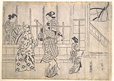 Street Scene in Yoshiwara, Hishikawa Moronobu  Japanese, Monochrome woodblock print; ink on paper, Japan