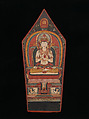 Panel from a Buddhist Ritual Crown Depicting Vairocana, Distemper on wood, Tibet