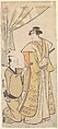 The Actor Nakamura Rikō I with an Attendant, Torii Kiyonaga  Japanese, Woodblock print; ink and color on paper, Japan