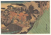 Rain at the Togano Gate, Hasegawa Sadanobu  Japanese, Woodblock print; ink and color on paper, Japan