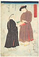 Two Chinese Men, Utagawa (Gountei) Sadahide Japanese, Woodblock print; ink and color on paper, Japan