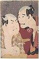 Nakajima Wadaemon and Nakamura Konozō as Bōdara no Chōzaemon and Kanagawaya no Gon in the Play "Katakiuchi noriyaibanashi", Tōshūsai Sharaku Japanese, Woodblock print; ink, color, white mica on paper, Japan