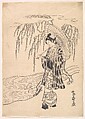 Ono no Dofu as a Young Man Watching a Frog Jumping at a Willow Branch, Kitao Shigemasa  Japanese, Monochrome woodblock print; ink on paper, Japan