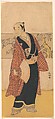 An Unidentified Actor Stands with an Open Fan in His Hand, Katsukawa Shunkō  Japanese, Woodblock print; ink and color on paper, Japan