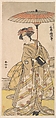 Mimasu Tokujuro as a Woman Standing Near a Winding Stream, Katsukawa Shunkō  Japanese, Woodblock print; ink and color on paper, Japan