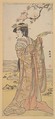 The Third Segawa Kikunojo as a Woman, Katsukawa Shunkō (Japanese, 1743–1812), Woodblock print; ink and color on paper, Japan